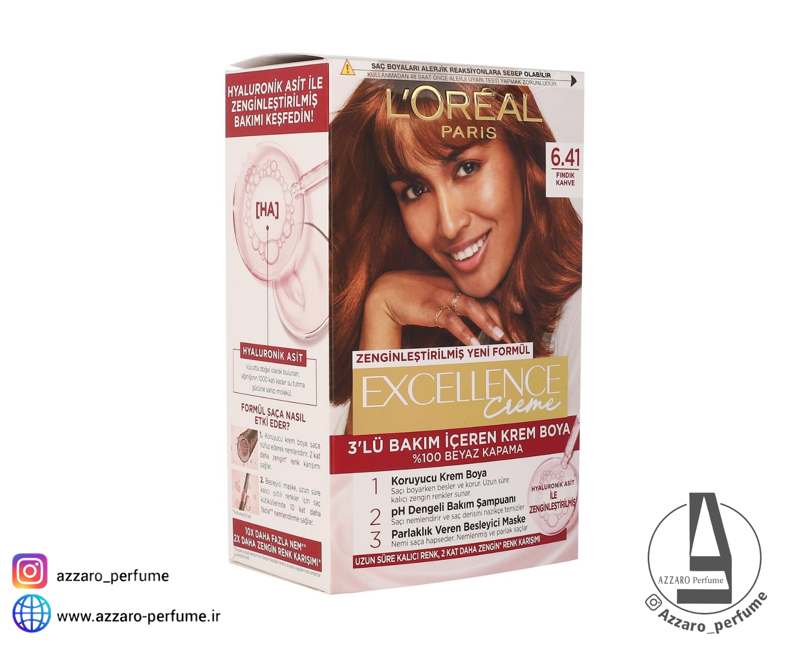 کیت رنگ مو لورآل شماره 6.41 سری EXCELLENCE، قهوه ای مسی