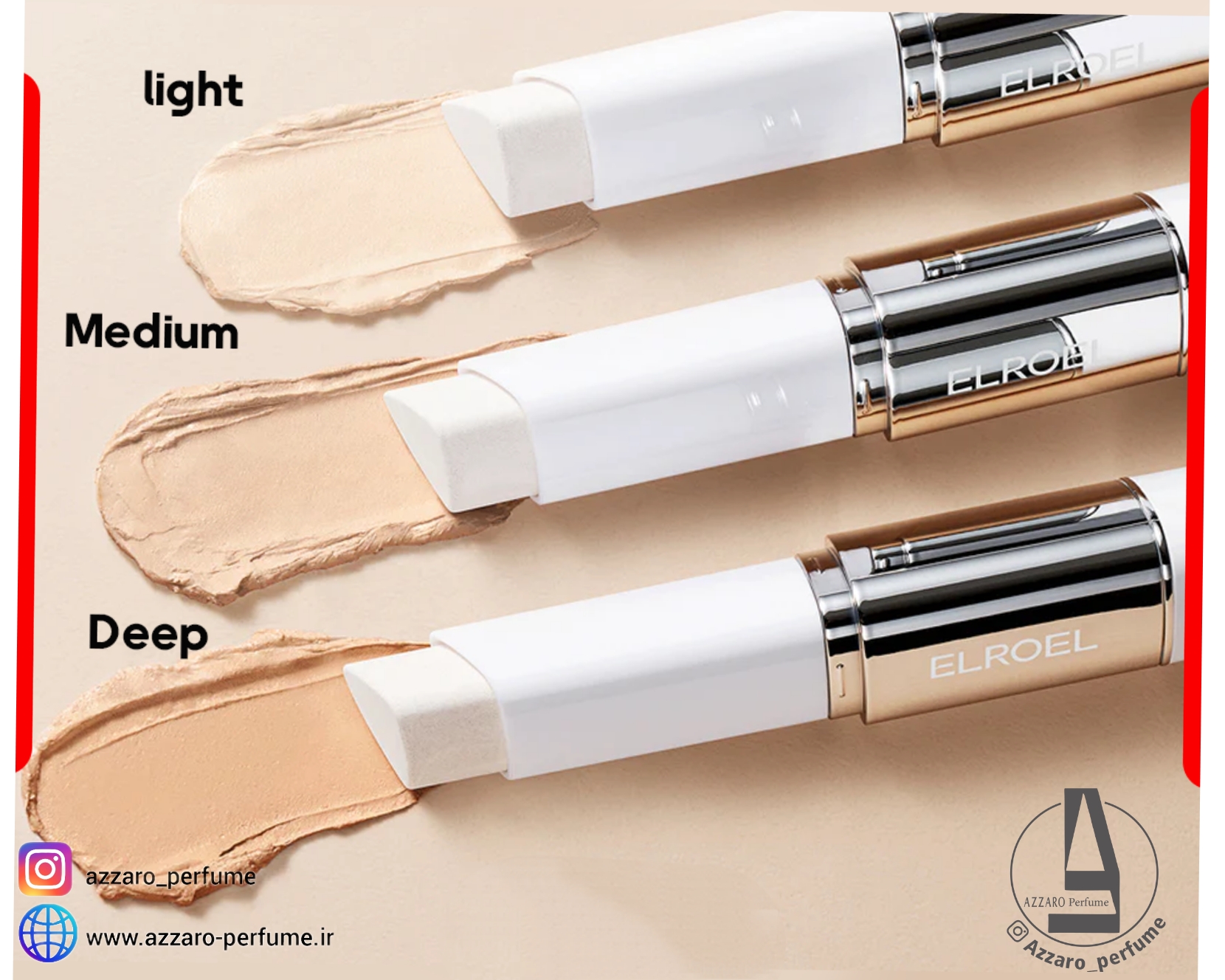 کرم پودر استیکی الروئل ELROEL Blanc Cover Cream Stick حجم 13 گرم_فروشگاه اینترنتی آرایشی بهداشتی آزارو در شیراز