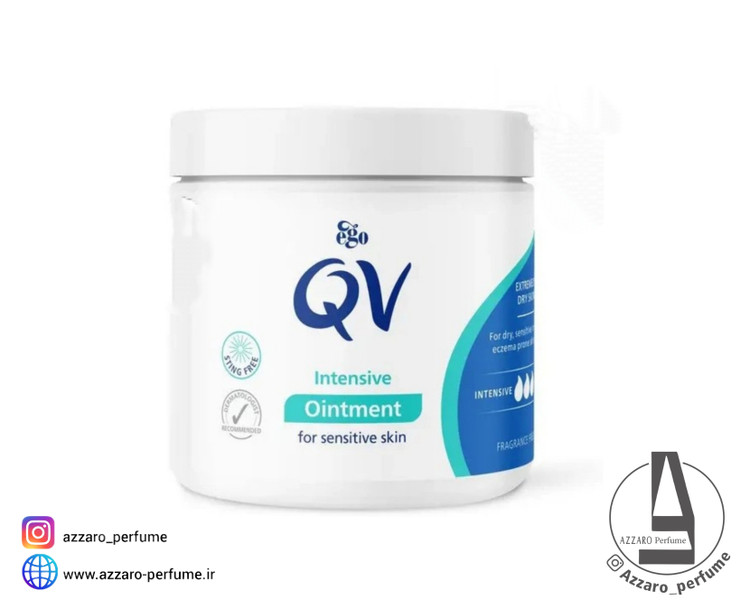 کرم مرطوب کننده کاسه ای QV مدل اینتنسیو پوست خیلی خشک حجم 450 گرم اصل_فروشگاه اینترنتی آرایشی بهداشتی آزارو در شیراز