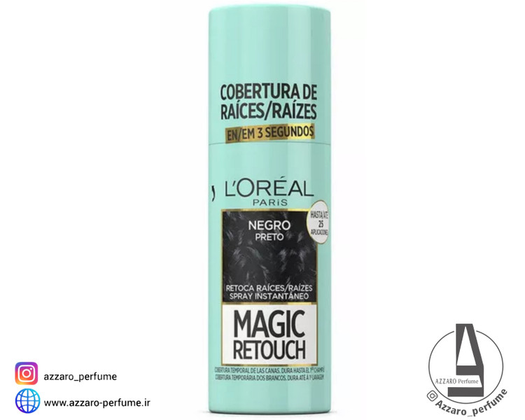 اسپری رنگ (کانسیلر) ریشه مو لورال مدل Magic Retouch رنگ noir مشکی حجم 75 میل_فروشگاه اینترنتی آرایشی بهداشتی آزارو در شیراز