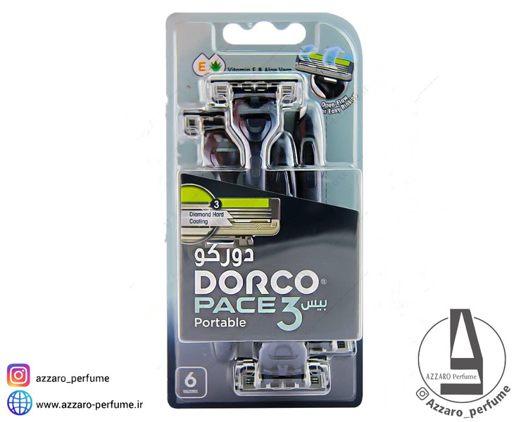 خودتراش 3 لبه DORCO دورکو 6 عددی_فروشگاه اینترنتی آرایشی بهداشتی آزارو در شیراز