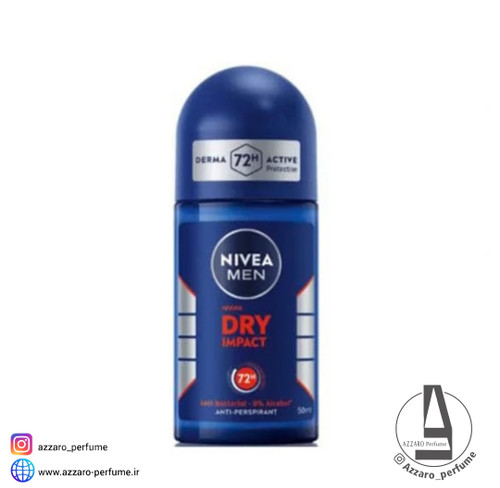 مام رول ضد تعریق مردانه نیوآ 72 ساعت مدل درای ایمپکت Nivea Dry impact حجم 50 میل_فروشگاه اینترنتی آرایشی بهداشتی آزارو در شیراز
