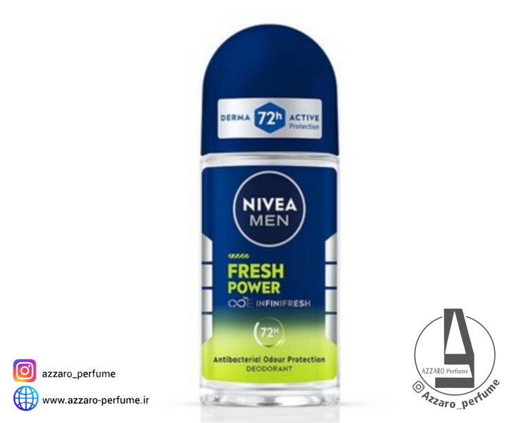 مام رول مردانه Nivea مدل Fresh Power با ماندگاری 72 ساعته حجم 50 میل _فروشگاه اینترنتی آرایشی بهداشتی آزارو در شیراز