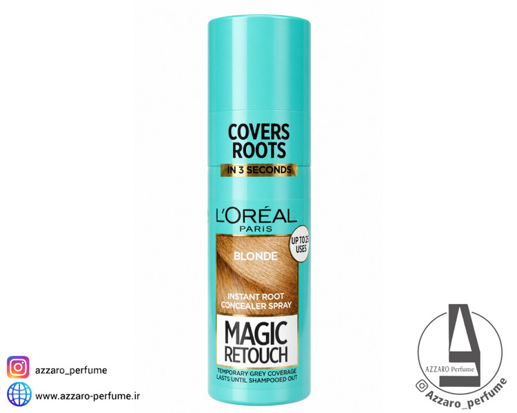 اسپری رنگ (کانسیلر) ریشه مو لورال مدل Magic Retouch رنگ بلوند blonde حجم 75 میل-فروشگاه آرایشی و بهداشتی آزارو در شیراز