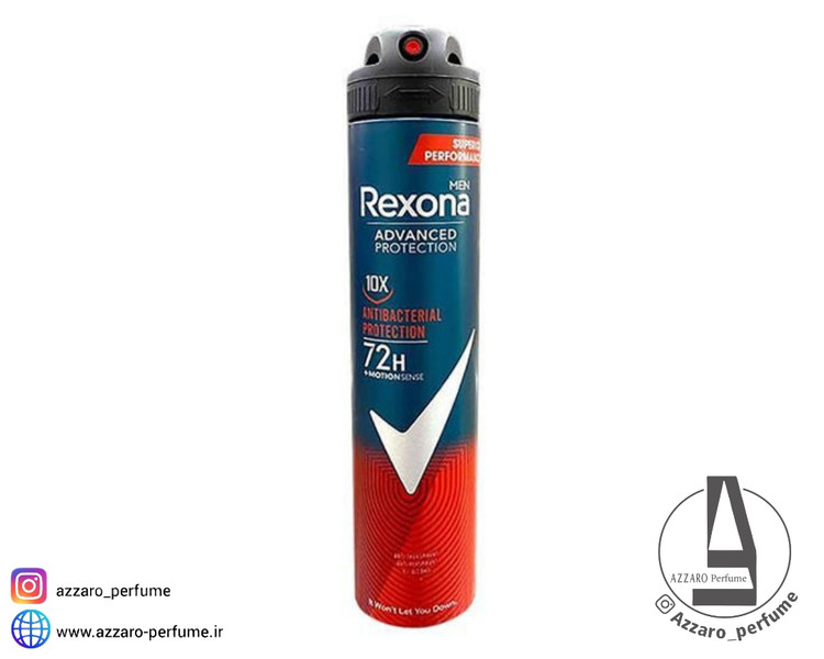 اسپری ضدتعریق مردانه Rexona مدل 10X Anti-Bacterial Protection با حجم 200 میل_فروشگاه اینترنتی آرایشی بهداشتی آزارو در شیراز
