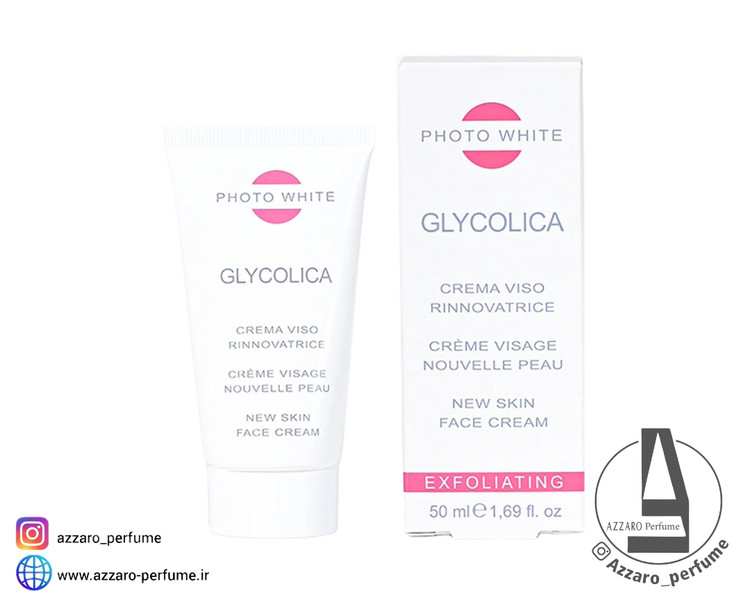 کرم روشنکننده و لایهبردار صورت فوتو وایت مدل Glycolica حجم 50 میل_فروشگاه اینترنتی آرایشی بهداشتی آزارو در شیراز