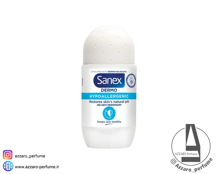 مام رول ضد تعریق سانکس مدل Dermo Hypoallergenic مناسب پوست حساس ۵۰ میل_فروشگاه اینترنتی آرایشی بهداشتی آزارو در شیراز