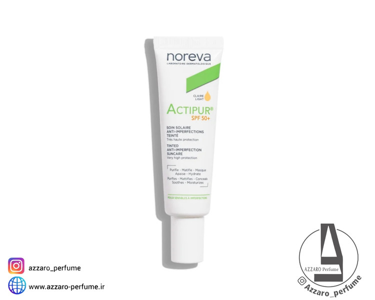 کرم ضد آفتاب ضدجوش نوروا اکتیپور SPF50+ رنگ لایت حجم 40 میل_فروشگاه اینترنتی آرایشی بهداشتی آزارو در شیراز