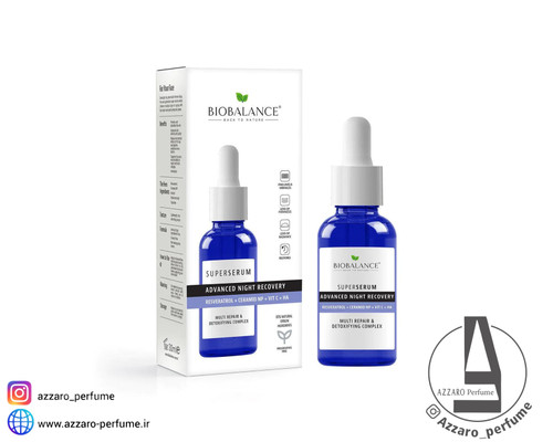 سرم شب ترمیمکننده پیشرفته بیوبالانس مدل Super Serum Advanced Night Recovery حجم 30 میل_فروشگاه اینترنتی آرایشی بهداشتی آزارو در شیراز