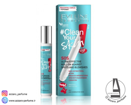 ژل رولآن ضدجوش Eveline Clean Your Skin SOS حجم 15 میل_فروشگاه اینترنتی آرایشی بهداشتی آزارو در شیراز