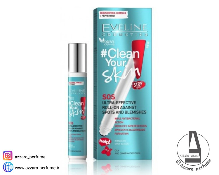 ژل رولآن ضدجوش Eveline Clean Your Skin SOS حجم 15 میل_فروشگاه اینترنتی آرایشی بهداشتی آزارو در شیراز