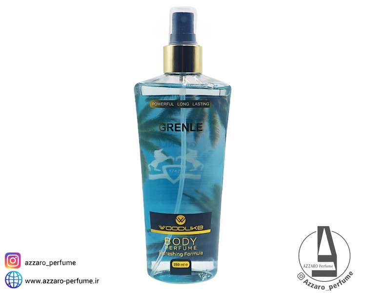 بادی اسپلش مردانه وودلایک WOODLIKE مدل GREELIY رایحه مارلی گرینلی حجم 250 میل_فروشگاه اینترنتی آرایشی بهداشتی آزارو در شیراز