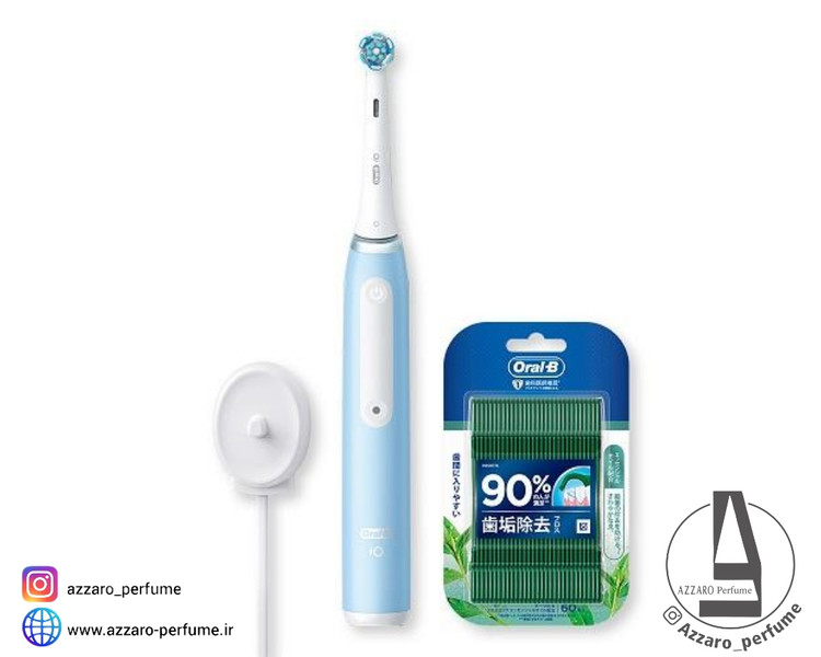 مسواک برقی براون اورال-بی iO3 مدل iOG31A60IBCMFL به همراه نخ دندان – رنگ آبی یخی (Ice Blue)_فروشگاه اینترنتی آرایشی بهداشتی آزارو در شیراز