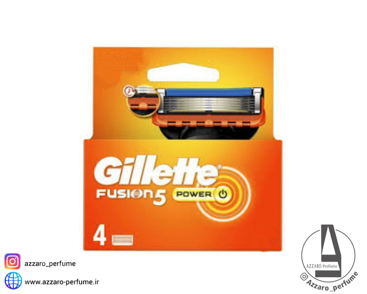 تیغ یدک ژیلت Gillette فیوژن 5 پاور 4 عددی_فروشگاه اینترنتی آرایشی بهداشتی آزارو در شیراز