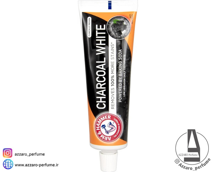 خمیر دندان سفید کننده آرم اند همر Arm & Hammer مدل Charcoal White Pro با زغال فعال و جوش شیرین حجم 125 گرم_فروشگاه اینترنتی آرایشی بهداشتی آزارو در شیراز