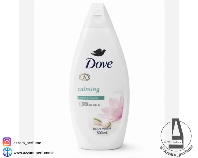 شامپو بدن داو (Dove) مدل Calming رایحه پسته و مگنولیا حجم 500 میل_فروشگاه اینترنتی آرایشی بهداشتی آزارو در شیراز