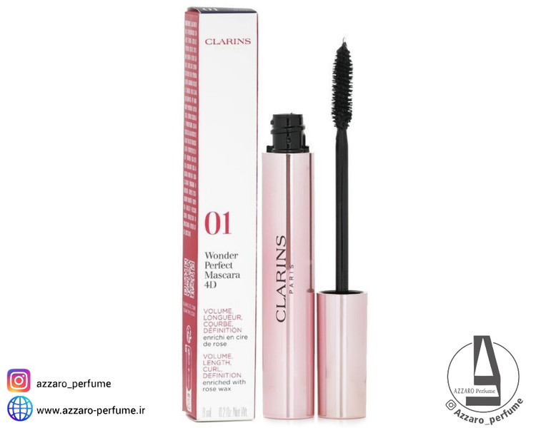 ریمل حجم دهنده و بلند کننده کلارنس مدل Wonder Perfect Mascara 4D شماره 01 مشکی حجم 8 میل_فروشگاه اینترنتی آرایشی بهداشتی آزارو در شیراز
