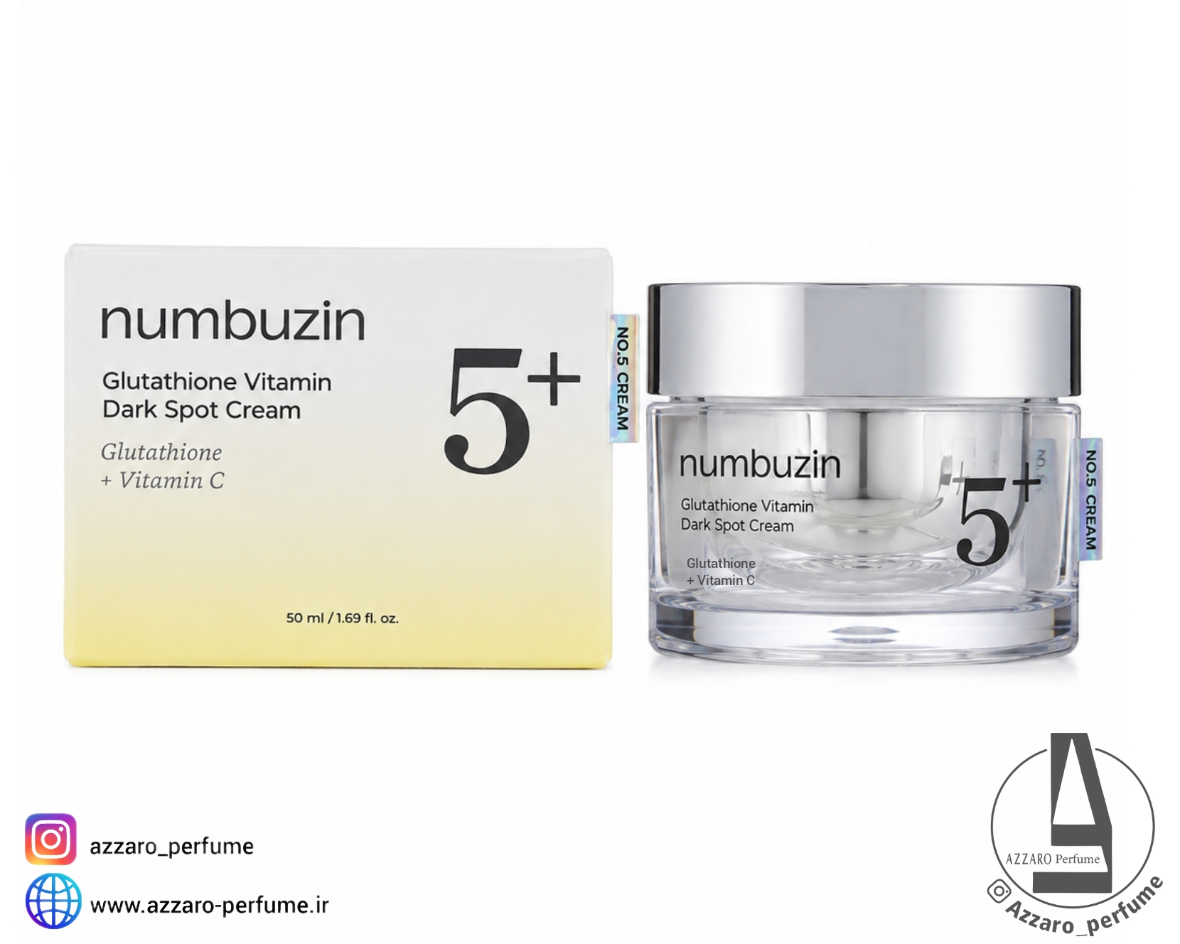 کرم ضد لک و روشن‌کننده نامبوزین شماره 5 پلاس Numbuzin No.5+ Glutathione Vitamin Dark Spot Cream حجم 50 میل
