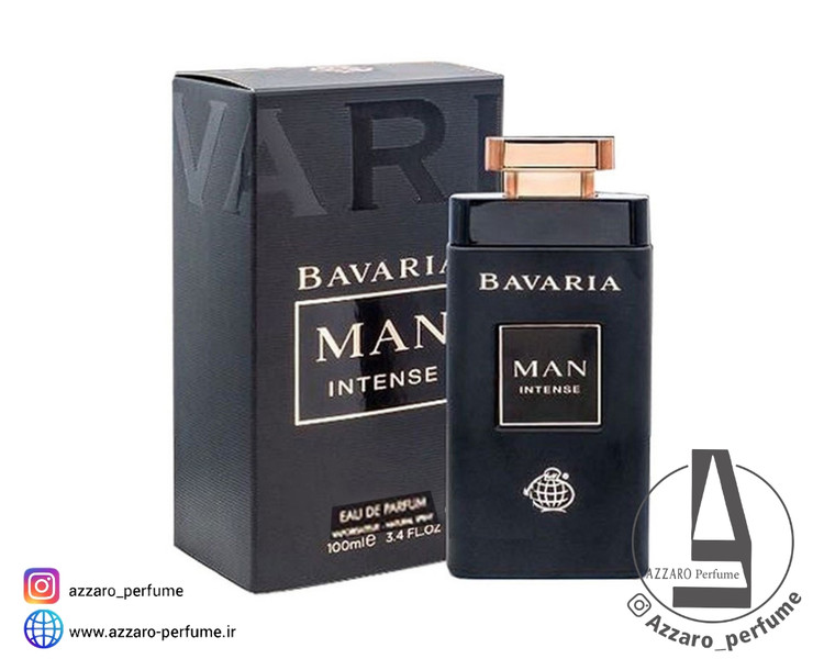 ادکلن مردانه فراگرنس ورد Bavaria Man Intense رایحه بولگاری من این بلک حجم ۱۰۰ میل_فروشگاه اینترنتی آرایشی بهداشتی آزارو در شیراز