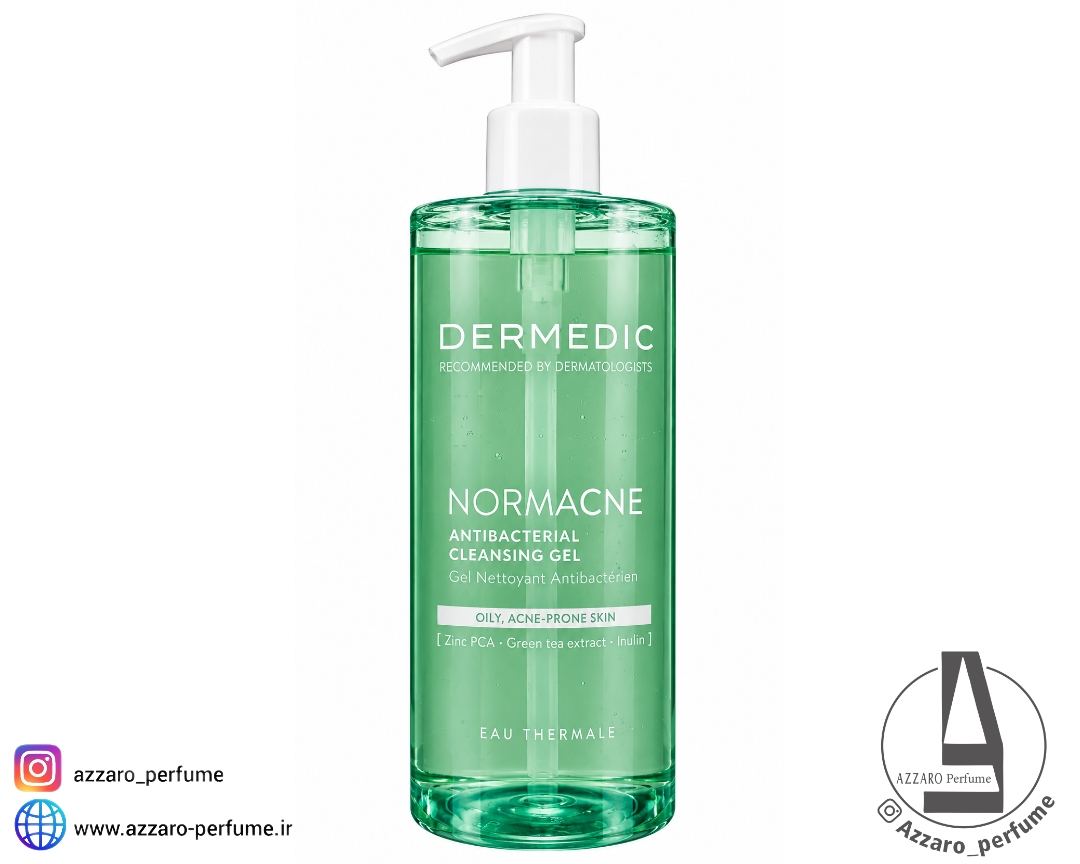ژل شستشوی آنتی‌باکتریال درمدیک NORMACNE مناسب پوست چرب و مستعد آکنه حجم 500 میل_فروشگاه اینترنتی آرایشی بهداشتی آزارو در شیراز‌‌