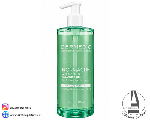 ژل شستشوی آنتیباکتریال درمدیک NORMACNE مناسب پوست چرب و مستعد آکنه حجم 500 میل_فروشگاه اینترنتی آرایشی بهداشتی آزارو در شیراز