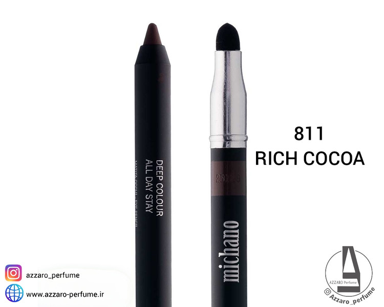 مداد چشم رنگی دو سر میچانو MICHANO Eye Pencil رنگ Rich cocoa شماره 811_فروشگاه اینترنتی آرایشی بهداشتی آزارو در شیراز