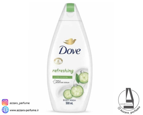 شامپو بدن داو Dove مدل refreshing رایحه خیار و چای سبز حجم 500 میل_فروشگاه اینترنتی آرایشی بهداشتی آزارو در شیراز